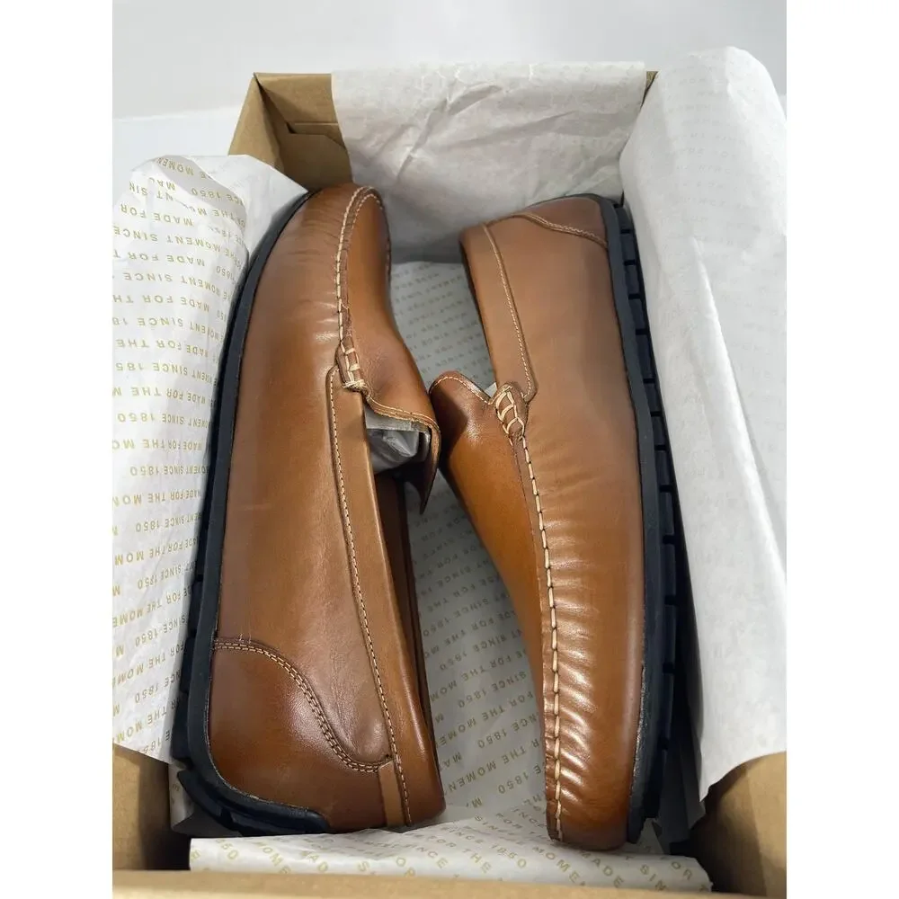 Johnston & Murphy Shoes Mens Size 12 Brown Beck Venetian Leather Loafers Slip On